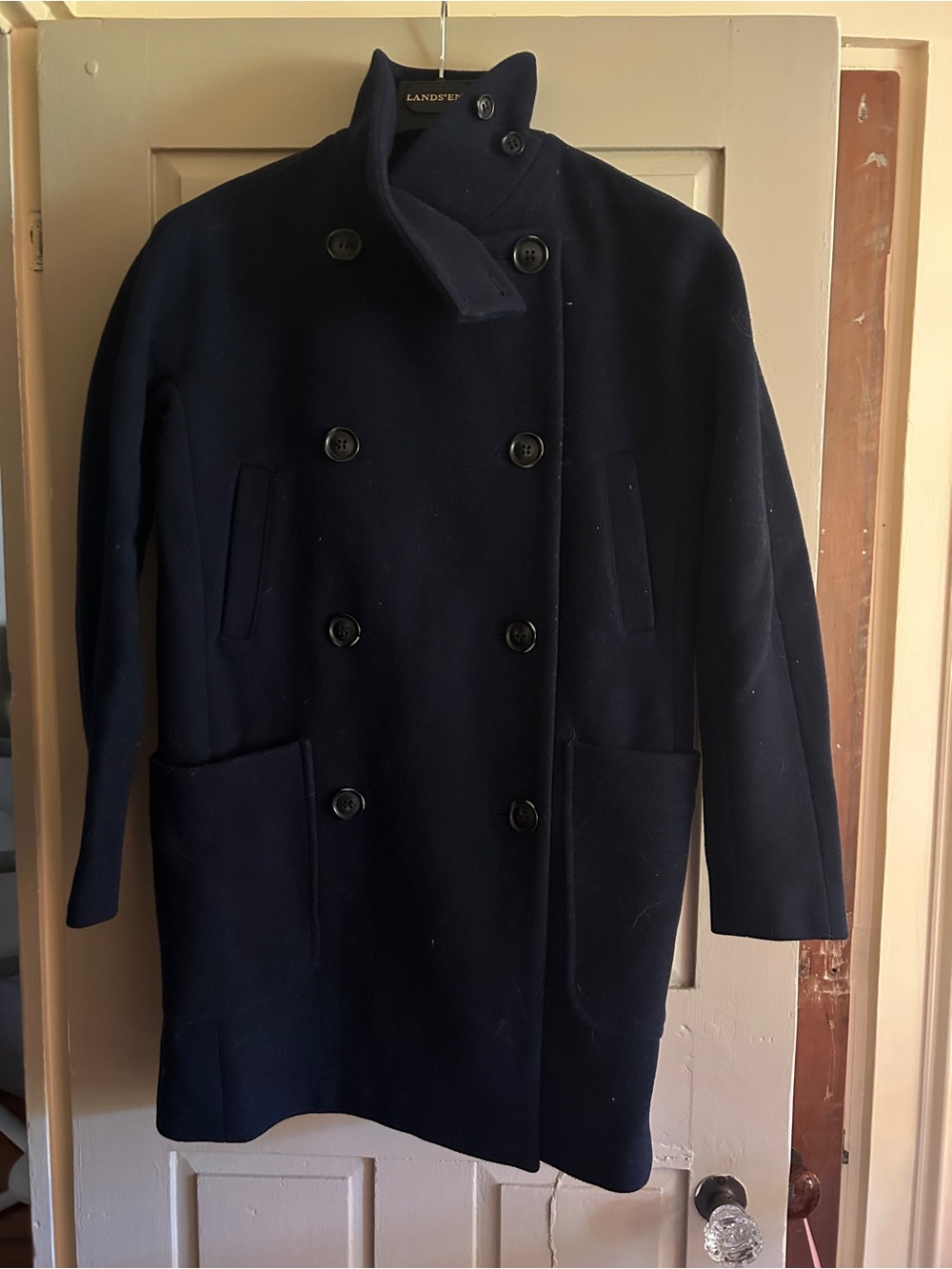 Madewell wool cocoon navy peacoat